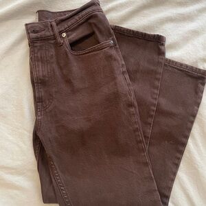 Everlane Women's Straight Leg Jeans in Rich Brown